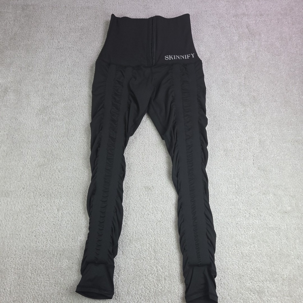 Skinnify Resistance Band Corset Leggings Women's Size M Black Training Gym